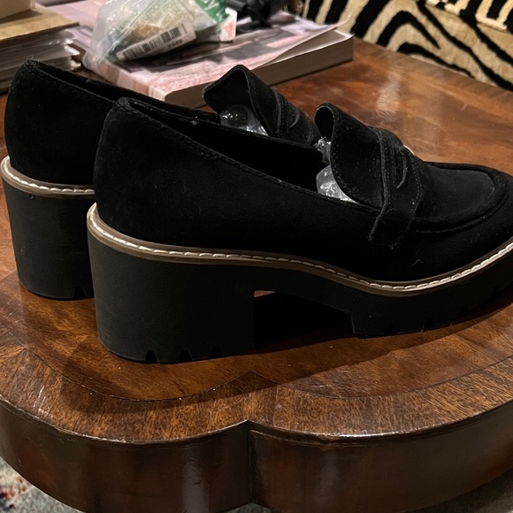Dolce Vita Black Suede Chunky Platform Loafers Sz 9.5 - Picture 7 of 7
